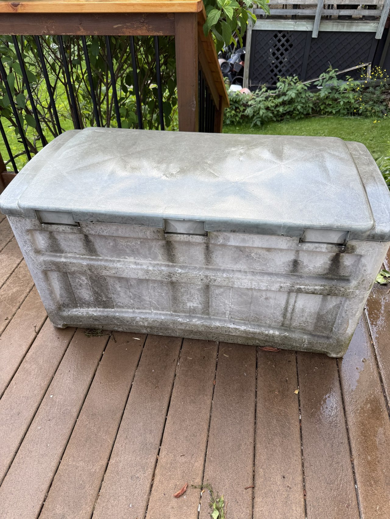 Before: Even the deck box gets the treatment