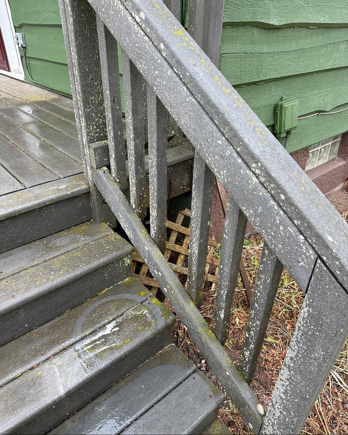 Before: Deck cleaning