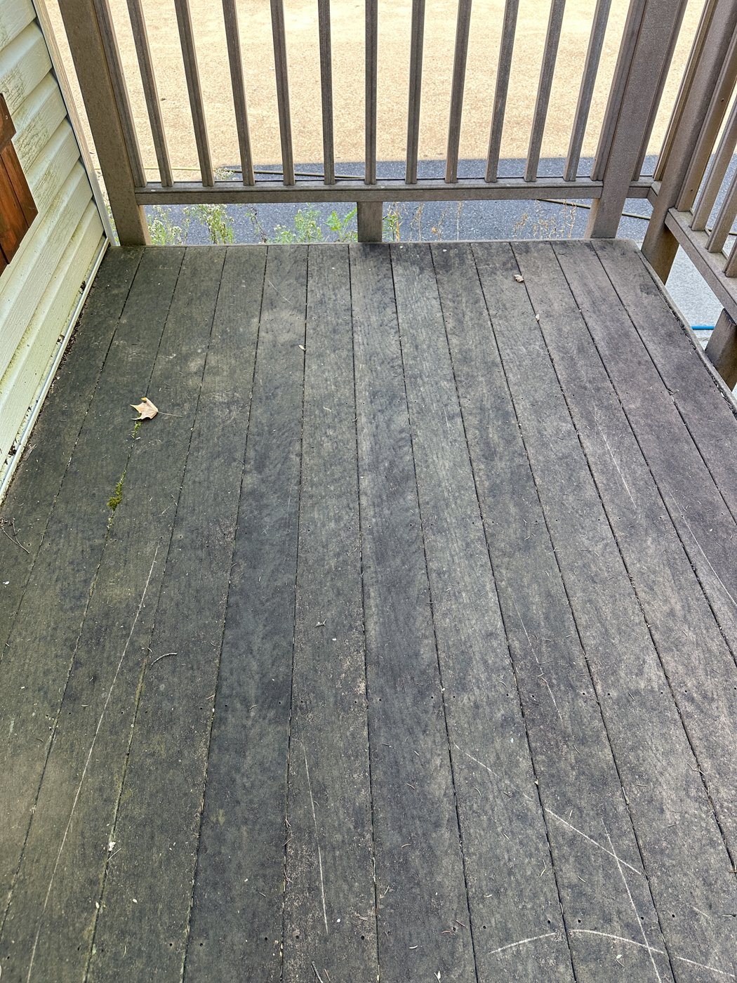 Before: Deck cleaning
