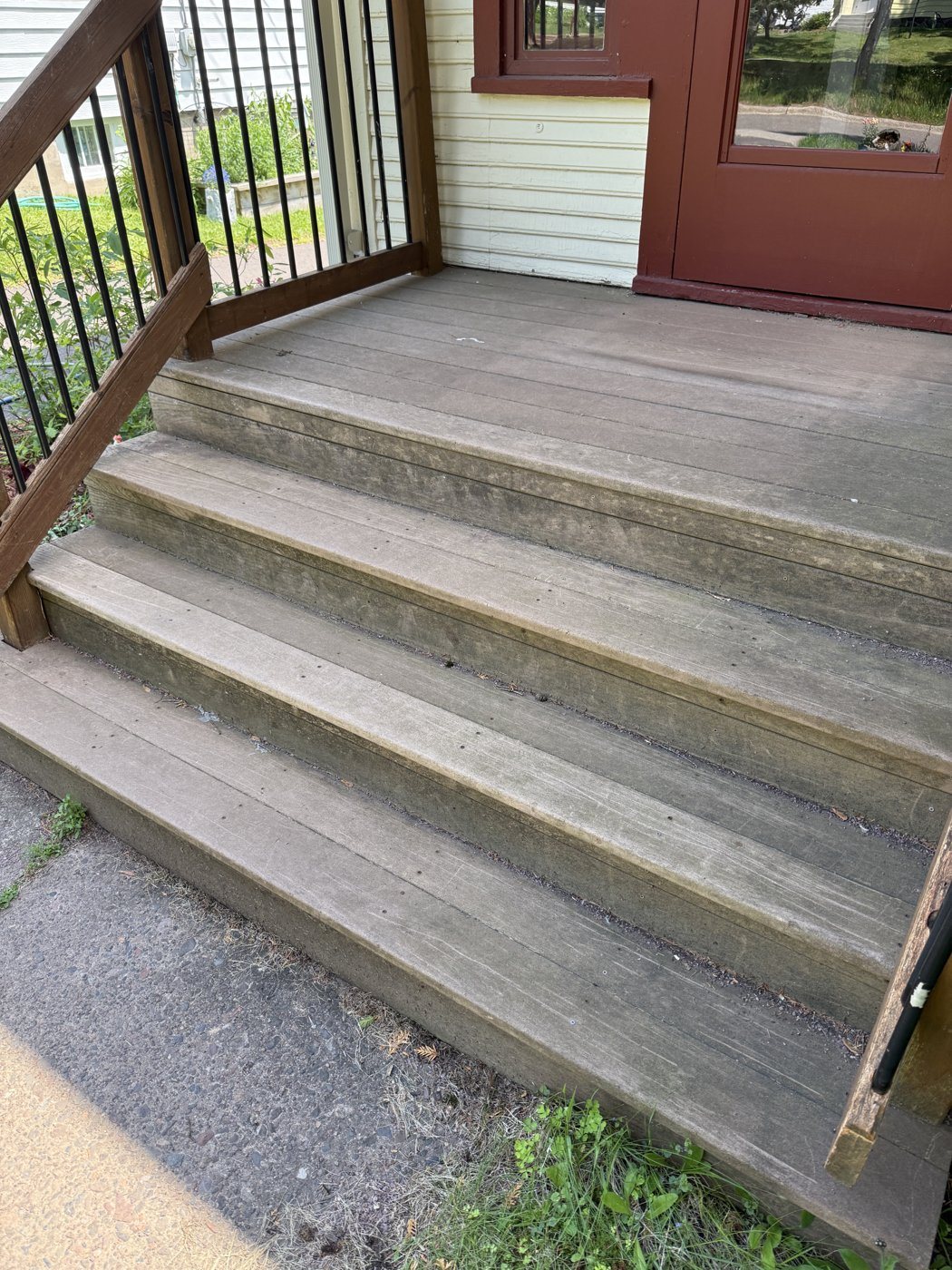 Before: Deck cleaning