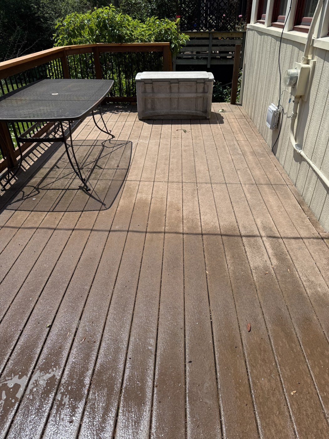 Before: Deck cleaning