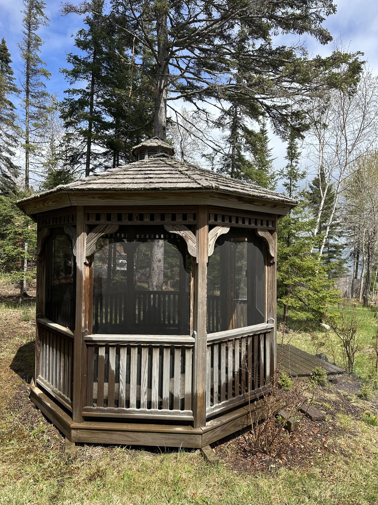 Before: Screen gazebo, washed and brought back