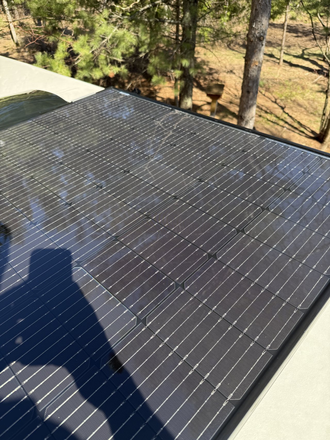 Rooftop solar array cleaned on a Clear Vue job